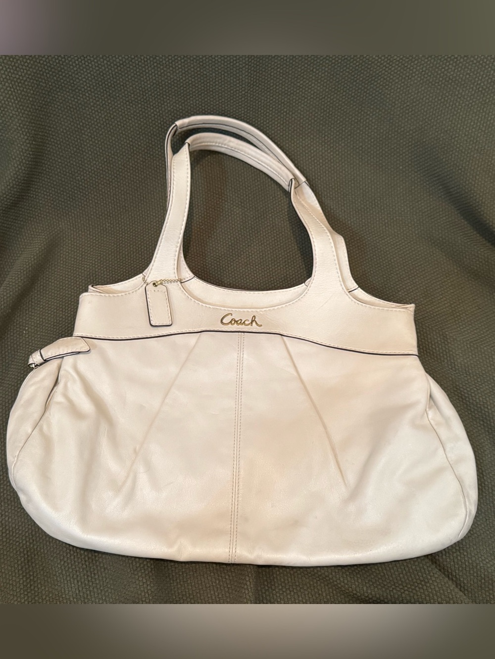 Coach Lexi F18829 White Leather Large Satchel Shoulder Bag
